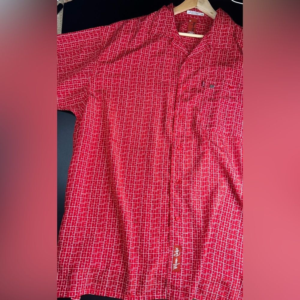 Marc Ecko Red Y2K Vitage Logo Printed Button up Collared Men’s Shirt Size 2X EUC